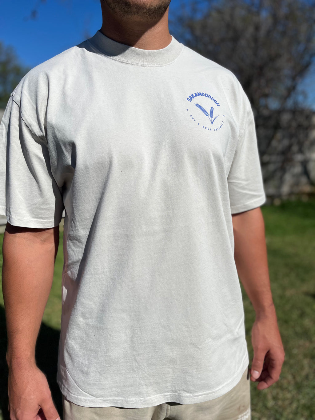 Rising Tide Tee - Beige + Blue